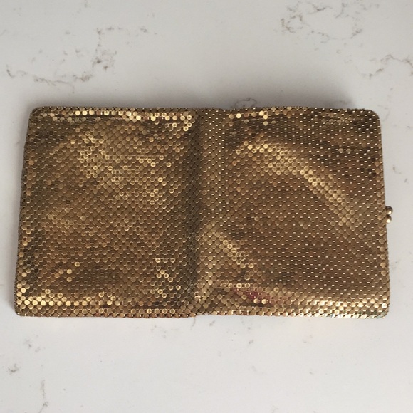 Whiting & Davis Wallet Gold Mesh Vintage 60s - Picture 4 of 11